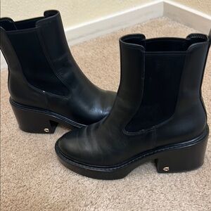 Coach Black Leather Ankle Boots sz 8.5